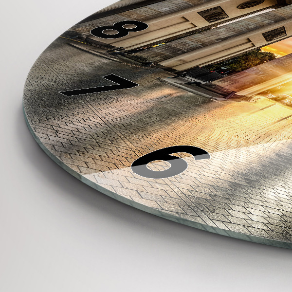 Round glass wall clock Brandenburg Gate