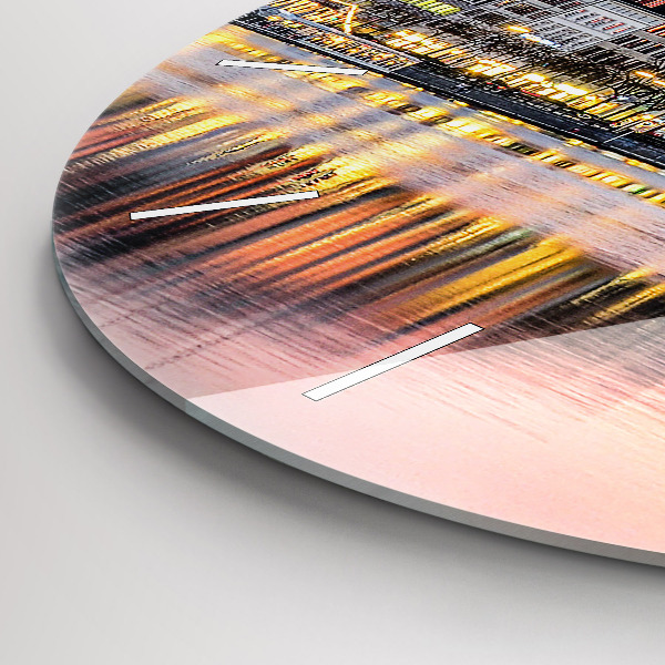 Round glass wall clock Alster in Hamburg
