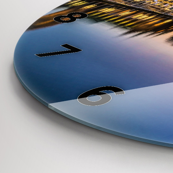 Round glass wall clock Hamburg City Hall