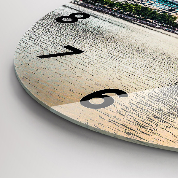 Round glass wall clock Binnenalster in Hamburg