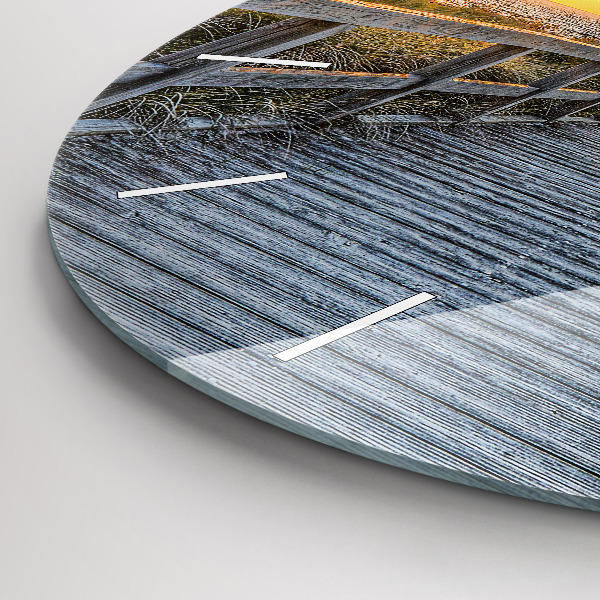 Round glass wall clock Beach Holidays