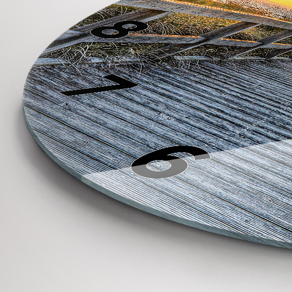Round glass wall clock Beach Holidays