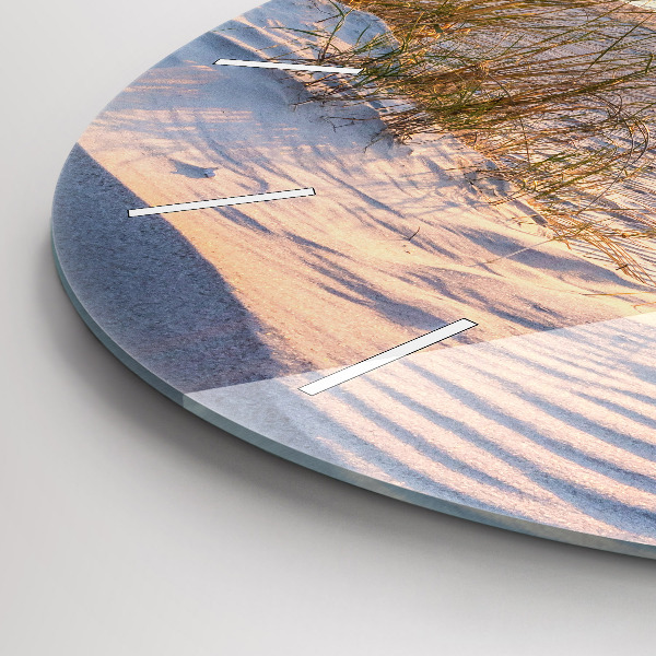 Round glass wall clock Sunset over the sea