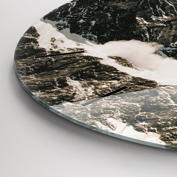 Round glass wall clock Watzmann Mountains