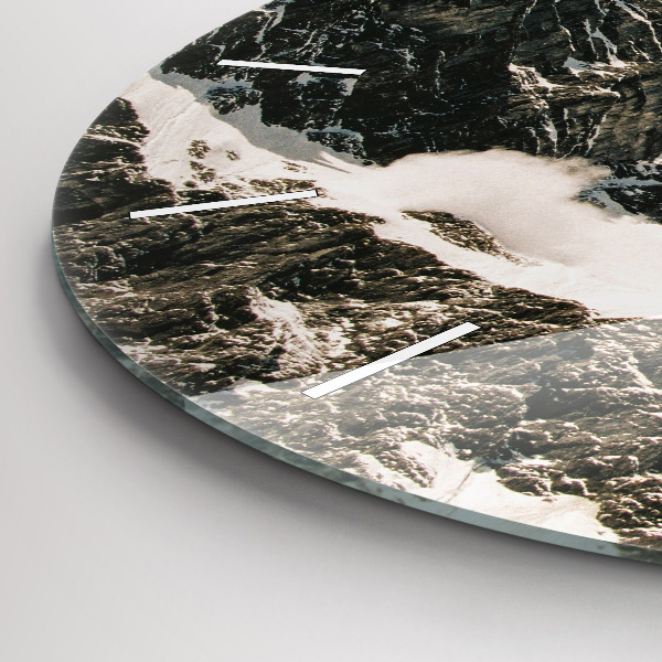 Round glass wall clock Watzmann Mountains