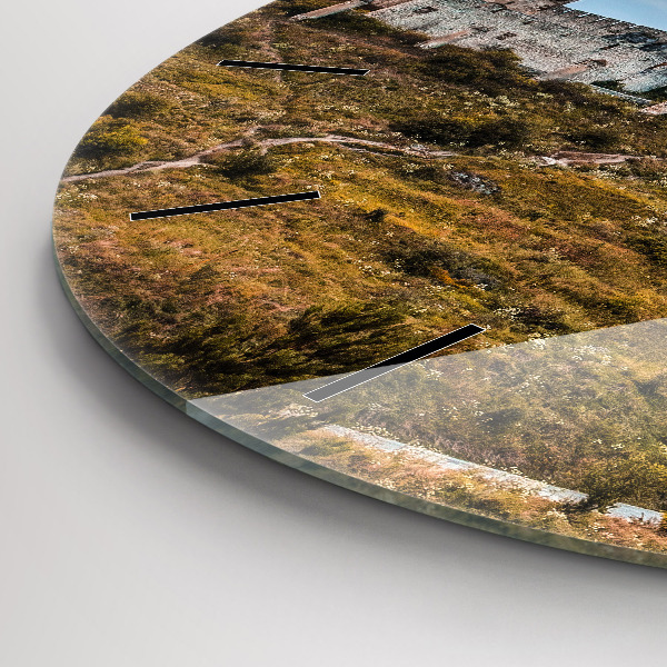 Round glass wall clock Spiš Castle in Slovakia