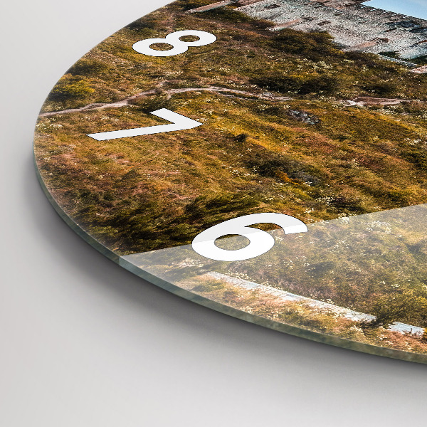 Round glass wall clock Spiš Castle in Slovakia