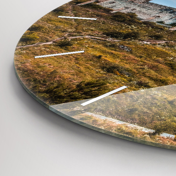 Round glass wall clock Spiš Castle in Slovakia