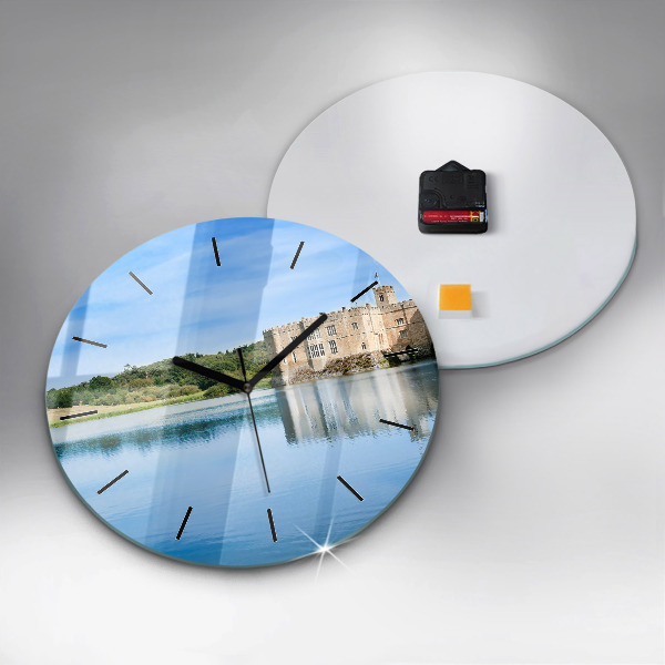 Round glass wall clock Leeds Castle