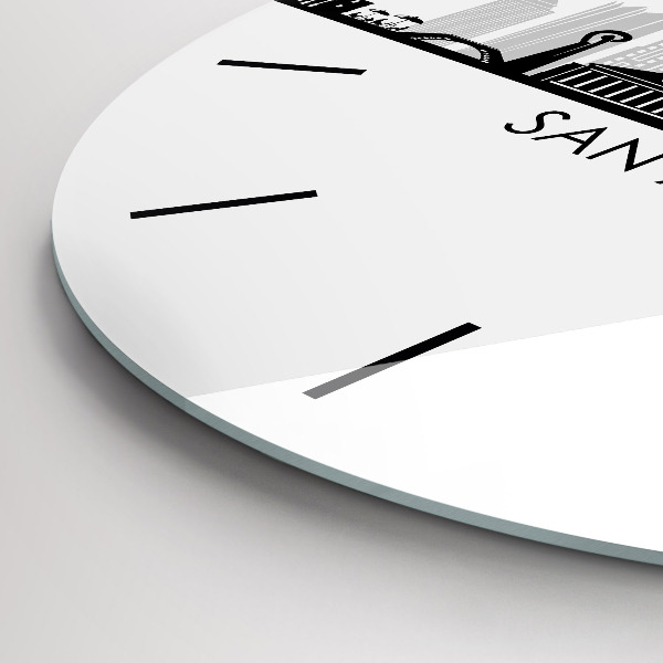 Round glass wall clock City of San Antonio Texas