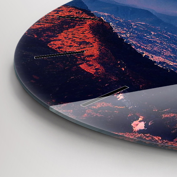 Round glass wall clock Mountains in San Antonio USA