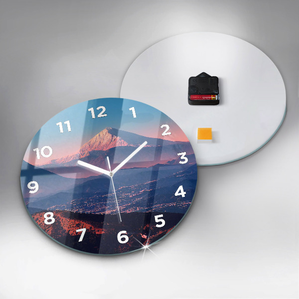 Round glass wall clock Mountains in San Antonio USA