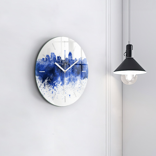 Round glass wall clock San Antonio Watercolors