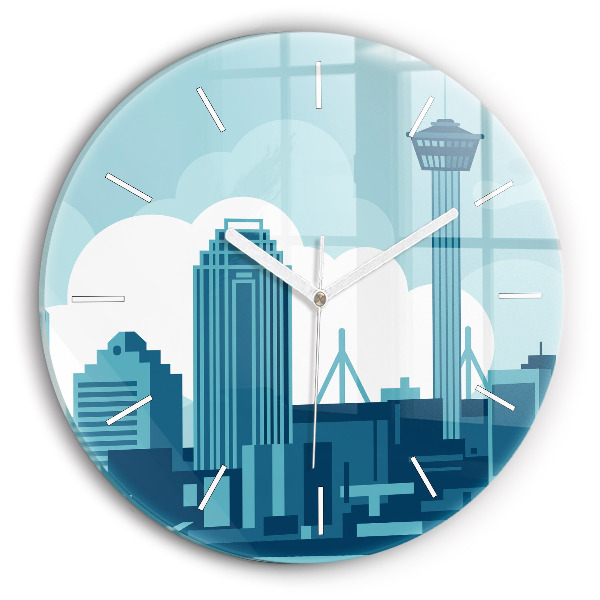 Round glass wall clock Architecture in the USA