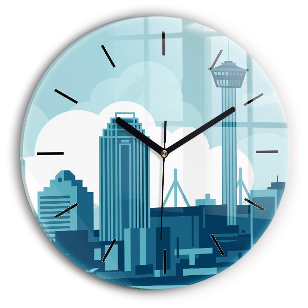 Round glass wall clock Architecture in the USA