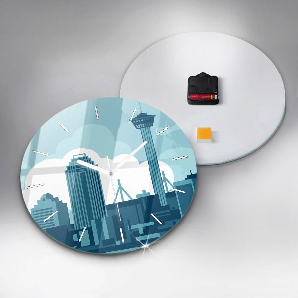 Round glass wall clock Architecture in the USA