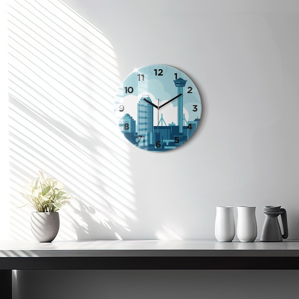Round glass wall clock Architecture in the USA
