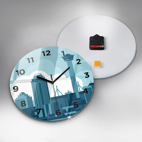 Round glass wall clock Architecture in the USA