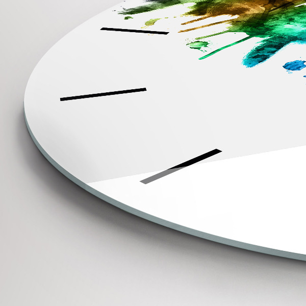 Round glass wall clock Colorful Philadelphia