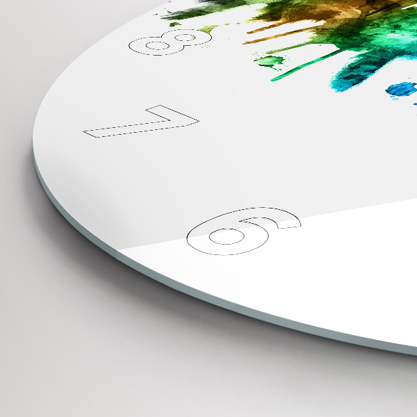 Round glass wall clock Colorful Philadelphia