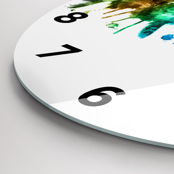 Round glass wall clock Colorful Philadelphia