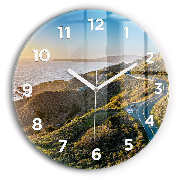 Round glass wall clock The Road to San Francisco