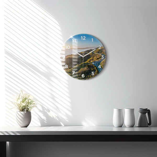 Round glass wall clock The Road to San Francisco