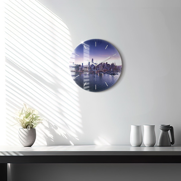 Round glass wall clock View of San Francisco
