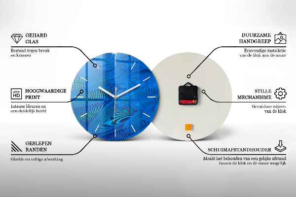 Round glass wall clock Lake Balaton USA