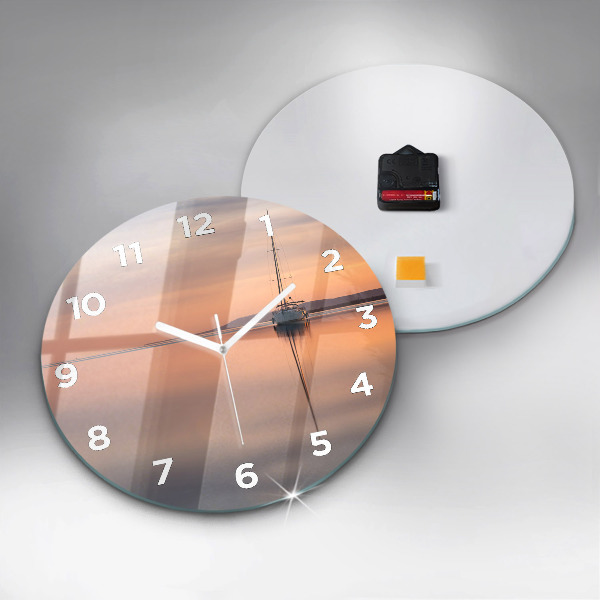 Round glass wall clock Lake Balaton USA