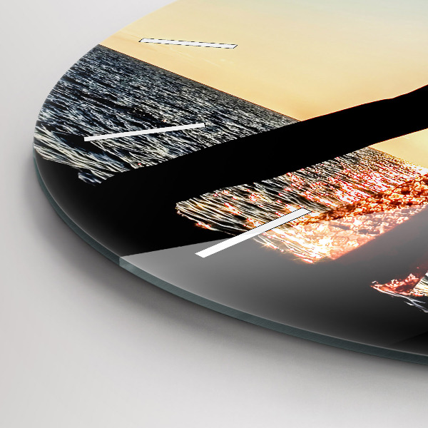 Round glass wall clock Spanish Dance at Sea