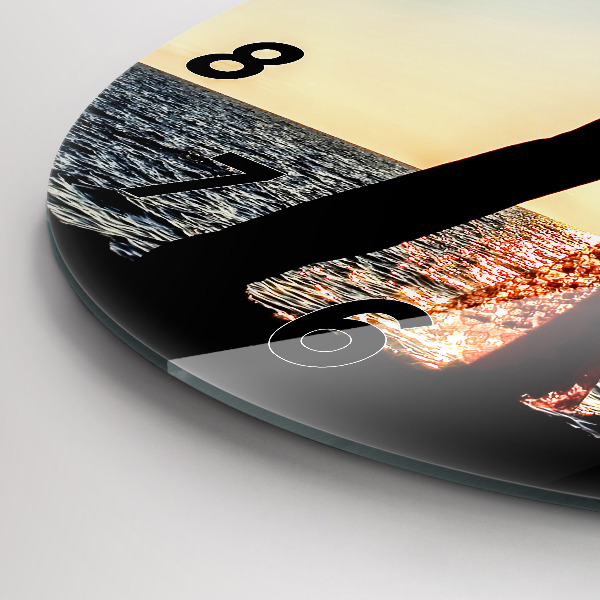 Round glass wall clock Spanish Dance at Sea