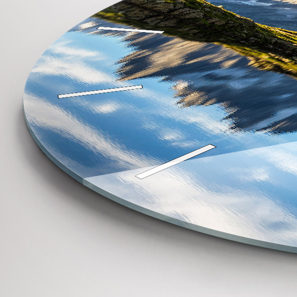 Round glass wall clock Chamonix Valley, Alps