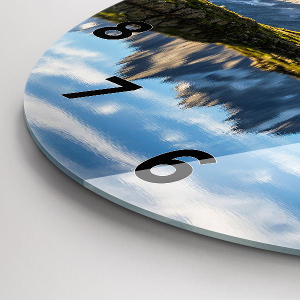 Round glass wall clock Chamonix Valley, Alps