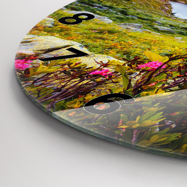 Round glass wall clock Mont Blanc Glacier Chamonix