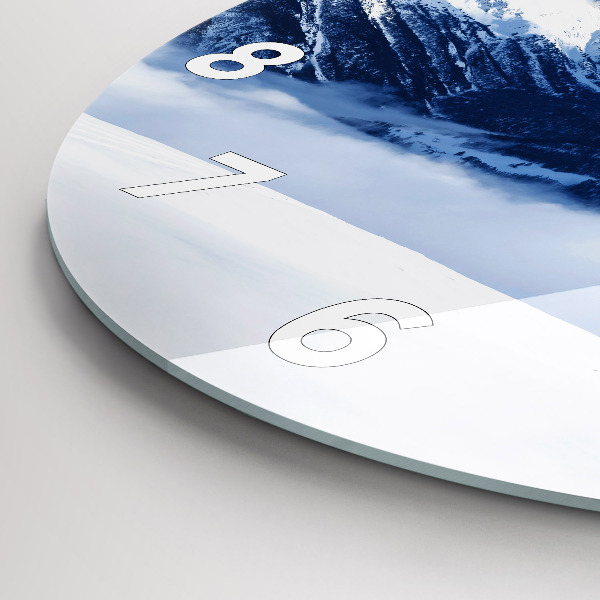 Round glass wall clock Mountain panorama