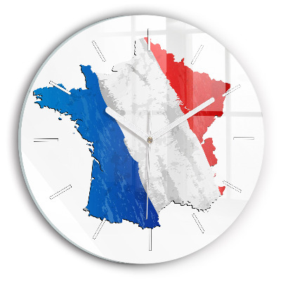 Round glass wall clock Flag of France