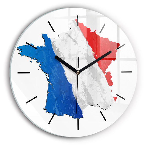 Round glass wall clock Flag of France