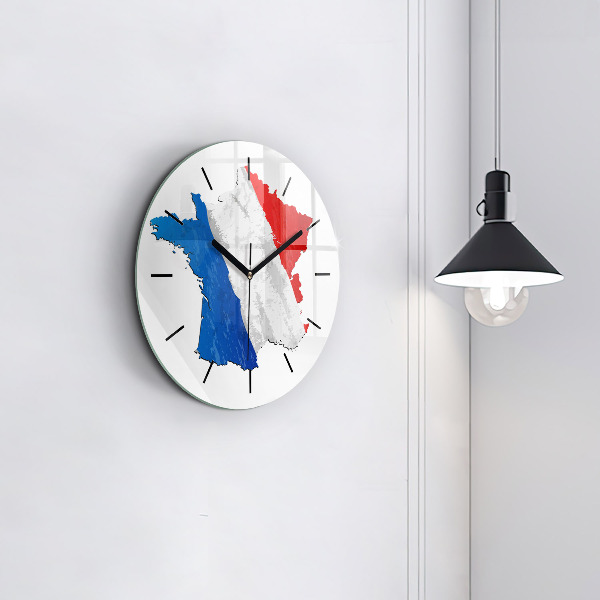 Round glass wall clock Flag of France