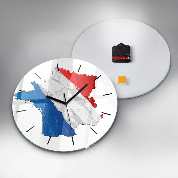 Round glass wall clock Flag of France