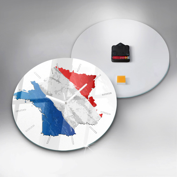 Round glass wall clock Flag of France