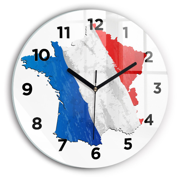 Round glass wall clock Flag of France