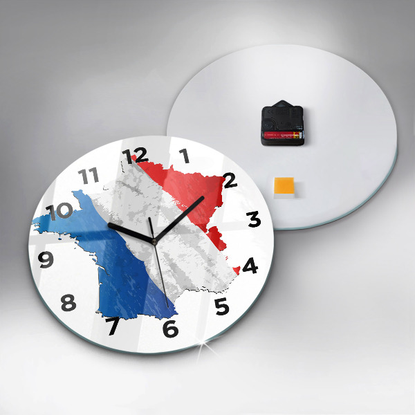 Round glass wall clock Flag of France