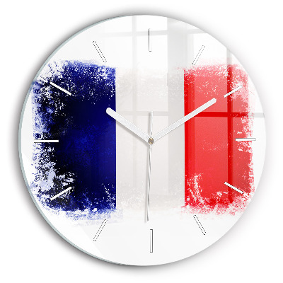 Round glass wall clock Flag of France