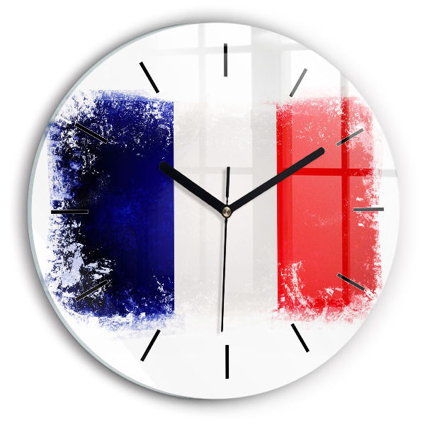 Round glass wall clock Flag of France