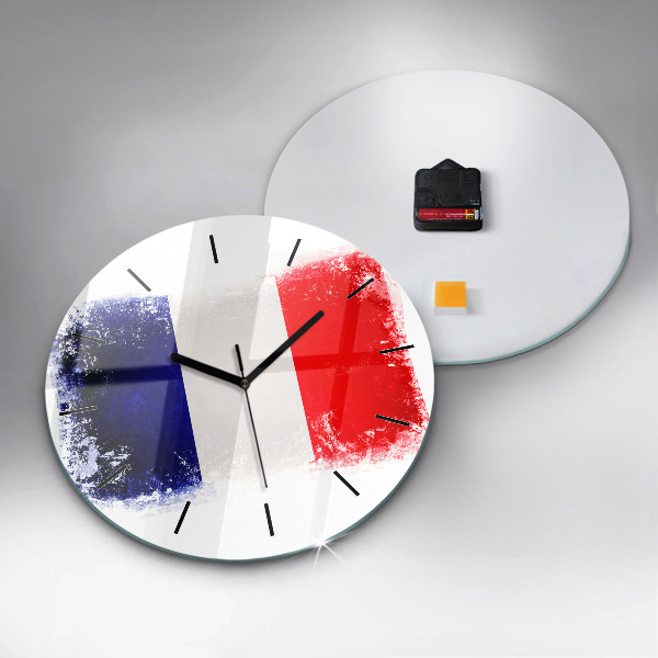 Round glass wall clock Flag of France