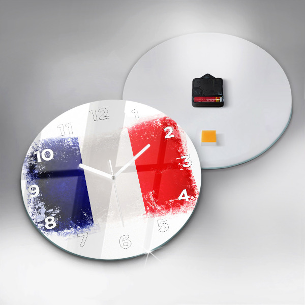 Round glass wall clock Flag of France