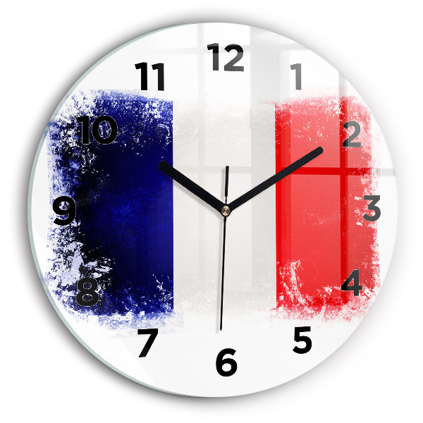 Round glass wall clock Flag of France