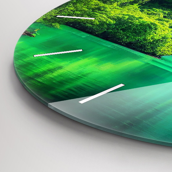 Round glass wall clock Thailand's natural landscape