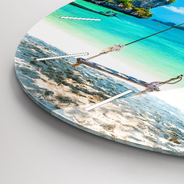 Round glass wall clock Sunny island Thailand